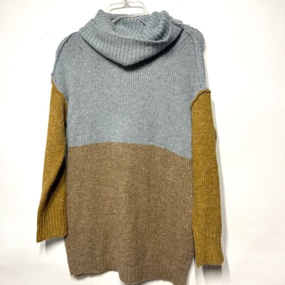 Anthropologie Sunday in Brooklyn Ashley Colorblocked Sweater Neutral Motif S NWT - Picture 4 of 13